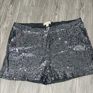 MICHAEL Michael Kors Sequin Silver Shorts